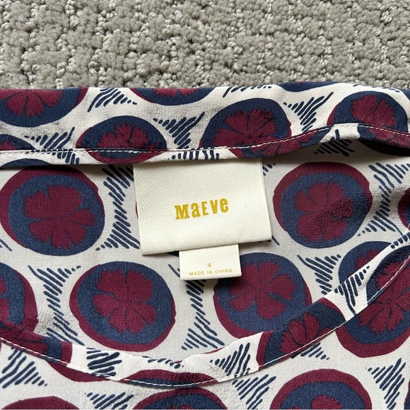 Anthropologie Maeve Circle Print Silk Dress with Ties - Picture 8 of 9